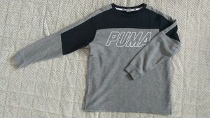 プーマ PUMA トレーナー キッズ 150サイズ ブラック 黒 グレー ロゴ スポーツウェア ボーイズ 長袖