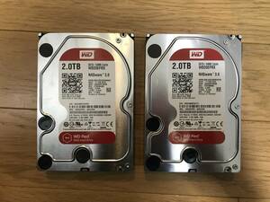 Western Digital WD20EFRX 2TBx2個セット 3.5inch HDD 動作確認済 正常判定 使用時間33406時間、33406時間