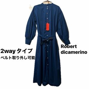 最終価格/Robert di camerinoロベルタディカメリーノワンピース\\ネイビー/サイズ表記S〜M［実際にはM〜Lより］