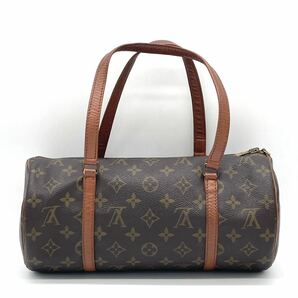 1円 良品 LOUIS VUITTON ルイヴィトン モノグラム パピヨン30 筒型 ハンドバッグ ミニボストン M51365 ポーチつきの画像3