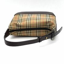 1円 Burberrys BURBERRY バーバリー ノバチェック シャドーホース ブラウン ワンショルダー ハンドバッグ バニティバッグ_画像5