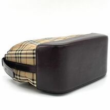 1円 Burberrys BURBERRY バーバリー ノバチェック シャドーホース ブラウン ワンショルダー ハンドバッグ バニティバッグ_画像3