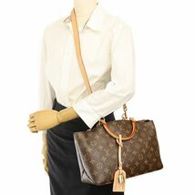 ルイヴィトン LOUIS VUITTON 2WAY ハンドバッグ プティ パレ M45900 モノグラム ライン ブラウン 中古AB 276572_画像10