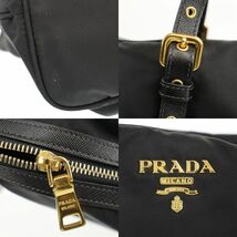 プラダ PRADA トートバッグ BR4253 ブラック ナイロン レザー 中古AB 276691_画像6