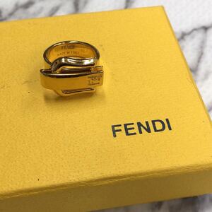 FENDI フェンディ 指輪 リング ゴールド ロゴ 約13号