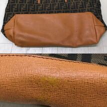 保管品 ジャンク 現状品 FENDI フェンディ 8BH198-GRP 119-2111 ズッカ柄 ブラウン トートバッグ 鞄 巾着あり_画像7