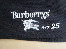 送料84円 未使用 BURBERRYS' 薄手 薄生地 靴下 紺 25cm バーバリー ソックス_画像2