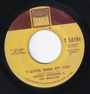 Smokey Robinson & The Miracles - Who's Gonna Take The Blame / I Gotta Thing For You (B) SF-CK362