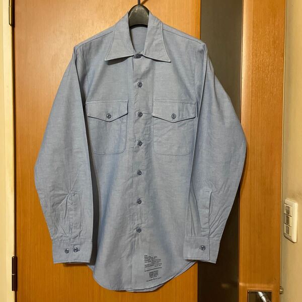 希少 DEAD STOCK『US ARMY』87年会計VINTAGEコットンシャンブレーユーティリティシャツ ヴィンテージ アメリカ軍 ミリタリー 軍物 古着 15