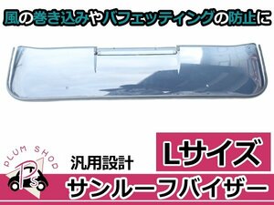 サンルーフバイザー スモーク Lサイズ 112cm x 25cm 取付金具付き 後付け 窓 ガラス 雨よけ 汎用 サンバイザー ドアバイザー