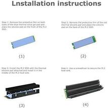 M2散熱片1 M.2ヒートシンク合金アルミニウムNGFFヒートシンクNVME冷却シンク2280 M.2 SSD用M.2 SSDクーラーセット_画像4