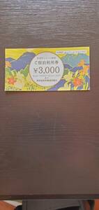 那須温泉旅館協同組合　3,000円券　　送料無料