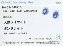 タンザナイト 1.00ct 1.00ct ダイヤモンド 0.10ct 0.10ct 18金ホワイトゴールド K18WG イヤリング_画像6