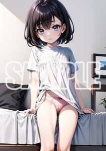 1050【高品質☆A4サイズポスター】アートポスター セクシー 美女 美少女 制服 下着 イラスト かわいい 女の子 同人 オリジナル アニメ