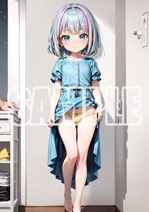 1126【高品質☆A4サイズポスター】アートポスター セクシー 美女 美少女 制服 下着 イラスト かわいい 女の子 同人 オリジナル アニメ