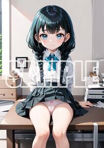 1715【高品質☆A4サイズポスター】アートポスター セクシー 美女 美少女 制服 下着 イラスト かわいい 女の子 同人 オリジナル アニメ