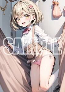 1753【高品質☆A4サイズポスター】アートポスター セクシー 美女 美少女 制服 下着 イラスト かわいい 女の子 同人 オリジナル アニメ