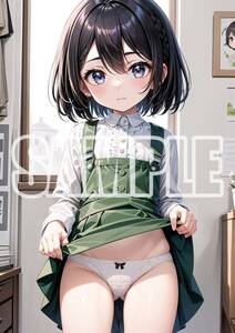 1760【高品質☆A4サイズポスター】アートポスター セクシー 美女 美少女 制服 下着 イラスト かわいい 女の子 同人 オリジナル アニメ