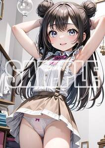 1772【高品質☆A4サイズポスター】アートポスター セクシー 美女 美少女 制服 下着 イラスト かわいい 女の子 同人 オリジナル アニメ