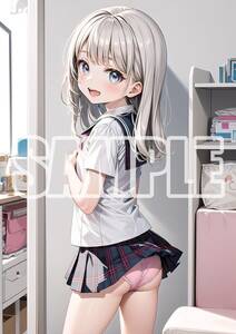 2417【高品質☆A4サイズポスター】アートポスター セクシー 美女 美少女 制服 下着 イラスト かわいい 女の子 同人 オリジナル アニメ