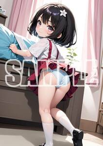 2449【高品質☆A4サイズポスター】アートポスター セクシー 美女 美少女 制服 下着 イラスト かわいい 女の子 同人 オリジナル アニメ