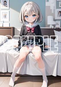 2461[ high quality *A4 size poster ] art poster sexy beautiful woman beautiful young lady uniform underwear illustration lovely girl same person original anime 