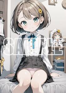 2536【高品質☆A4サイズポスター】アートポスター セクシー 美女 美少女 制服 下着 イラスト かわいい 女の子 同人 オリジナル アニメ