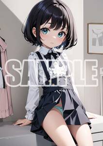 2771【高品質☆A4サイズポスター】アートポスター セクシー 美女 美少女 制服 下着 イラスト かわいい 女の子 同人 オリジナル アニメ