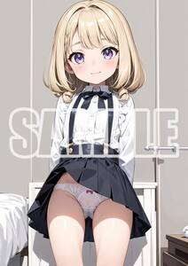 2813【高品質☆A4サイズポスター】アートポスター セクシー 美女 美少女 制服 下着 イラスト かわいい 女の子 同人 オリジナル アニメ