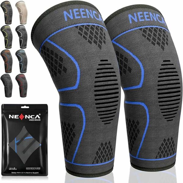  NEENCA 膝サポーター 2枚セット スポーツ用 膝保護 M　ブルー