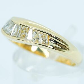 ★1円スタ!【D0.54ct】18KYG 4.0g ♯13 イエローゴールド バゲットカット テーパーカット ダイヤモンドリング Diamond Ring 指輪 仕上げ済の画像4