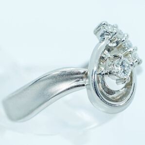 ★1円スタ!【0.12ct】PT850 3.7g ♯11 プラチナ ラウンドブリリアントカット ダイヤモンドリング Diamond Ring ユニセックス 指輪 仕上げ済の画像2