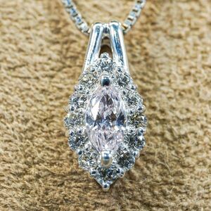 ★1円スタ!超豪華ダイヤ！鑑定付【0.25ct&0.21ct】K18WG 750 3.4g 44.5cm ホワイトゴールド ダイヤモンドペンダント Diamond Pendant 仕上