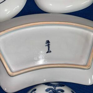 館林源右衛門 茶碗 湯呑み 平皿 セット 染付 和食器 の画像7