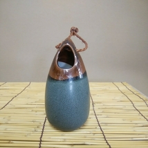 青銅鉄砂流　竹の子花瓶(一輪挿し)_画像2