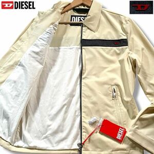 新品タグ付/XL相当●現行タグ DIESEL ディーゼル ナイロン ジップ コーチ ジャケット ブルゾン デニム切替ライン Dロゴ金具 ファスナー 春