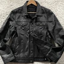 極美品/Lサイズ●リューグー レザーズ Liugoo Leathers ラムレザージャケット ライダース シャツ 羊革 黒 ブラック ロゴ刻印 銀ボタン_画像2