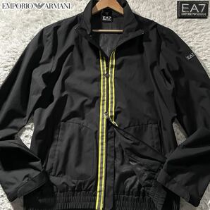 極美品/XLサイズ●エンポリオ アルマーニ ナイロンジャケット ブルゾン EMPORIO ARMANI ダブルジップ 春夏 撥水性 ストレッチ 軽量 EA7ロゴの画像1