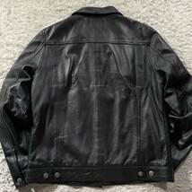 極美品/Lサイズ●リューグー レザーズ Liugoo Leathers ラムレザージャケット ライダース シャツ 羊革 黒 ブラック ロゴ刻印 銀ボタン_画像8