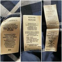 極美品/XLサイズ●バーバリー ブリット ノバチェック 長袖シャツ コットン BURBERRY BRIT メガチェック 総柄 ネイビーブルー 春夏秋_画像9