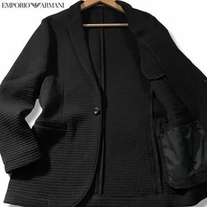 極美品●エンポリオ アルマーニ メッシュ風 テーラードジャケット EMPORIO ARMANI ストレッチ 凸凹 ワッフル風 3D イタリア製 46 Mの画像1