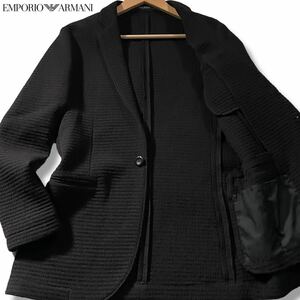 極美品●エンポリオ アルマーニ メッシュ風 テーラードジャケット EMPORIO ARMANI ストレッチ 凸凹 ワッフル風 3D イタリア製 46 M