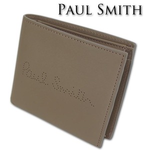 ポールスミス Paul Smith レシートストーリー 牛革 二つ折り財布 メンズ トープ 新品 正規品