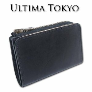 ウルティマトーキョー ultima TOKYO 牛革 ミニ財布 メンズ ブラック 黒 正規品 マキアート 日本製 イタリアンレザー 小銭入れ 理由あり品