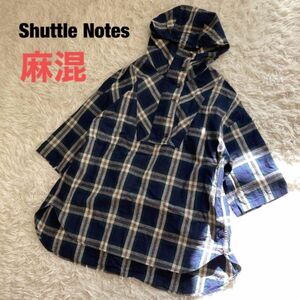 良品 Shuttle Notes チュニック 麻混 チェック