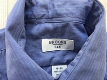 BROOKS 346 ブルックスブラザーズ メンズ ヘリンボーン柄 長袖シャツ 15-32 青_画像2