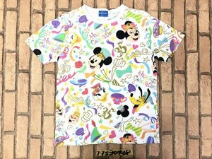 東京 DISNEY RESORT ディズニーリゾート メンズ レディース 35周年 ハピネスセレブレーション 半袖Tシャツ S 白カラフル