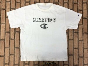 Champion チャンピオン メンズ 手書き風 ロゴプリント 半袖Tシャツ L 白