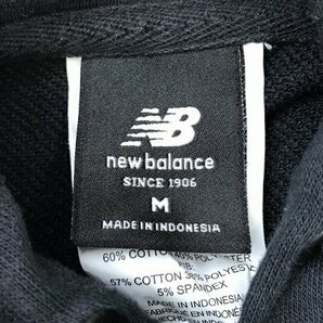 NEW BALANCE ニューバランス メンズ ロゴプリント フーディー パーカー M 黒の画像2
