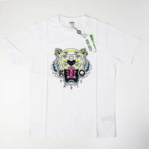 新品正規品 KENZO ケンゾー タイガー ロゴ プリント メンズ ユニセックス 半袖 クルーネック Tシャツ ホワイト size XL e-310